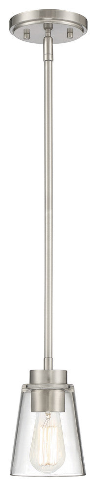Calhoun 1-Light Satin Nickel Small Mini-Pendant