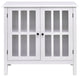 Elegant Glass Door Sideboard Console Storage Buffet Cabinet, White