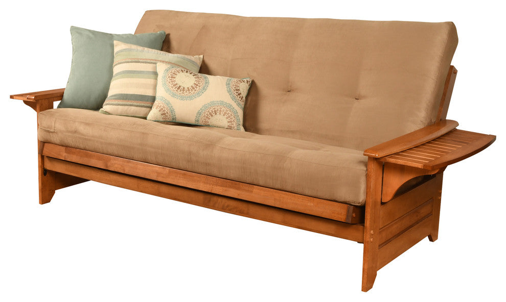 Mesa Frame Futon With Barbados Finish, Suede Peat