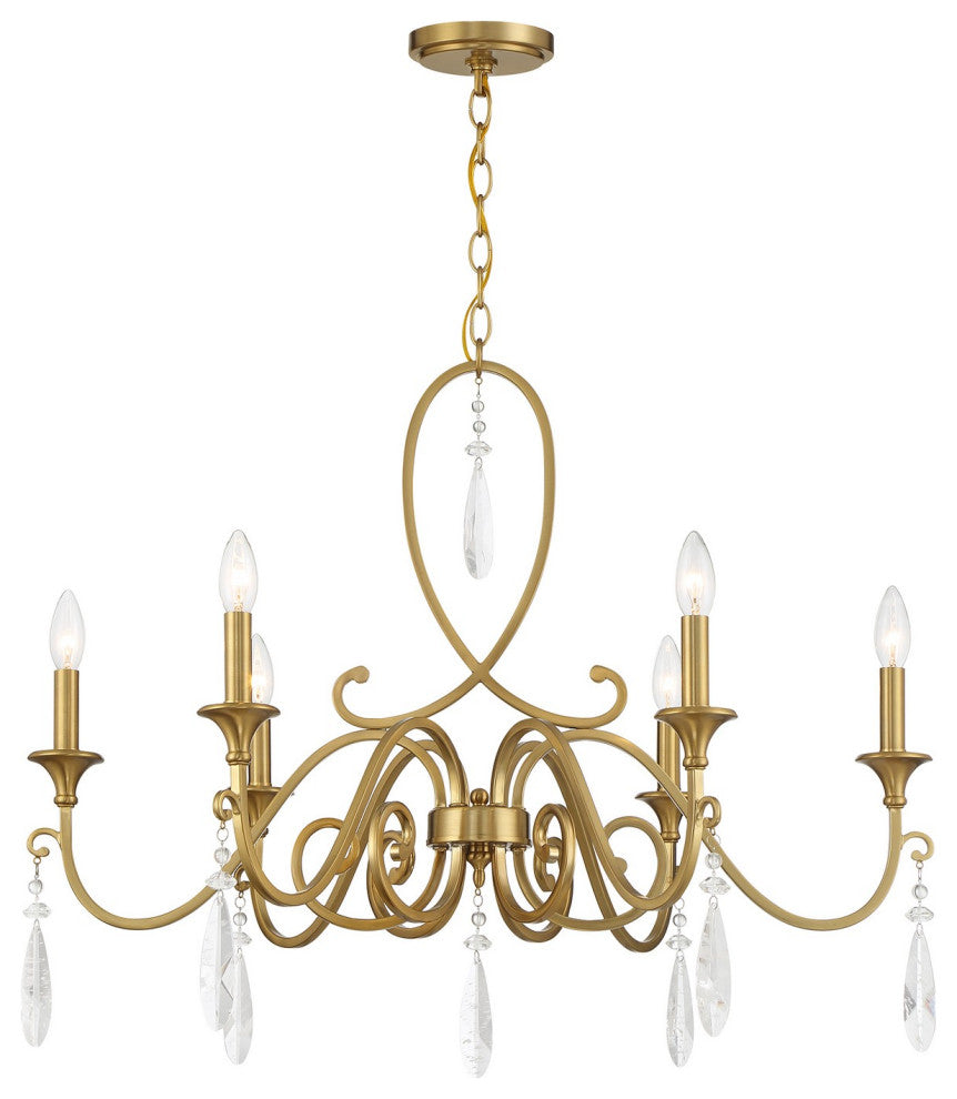 Fairchild 6-Light Chandelier, Warm Brass