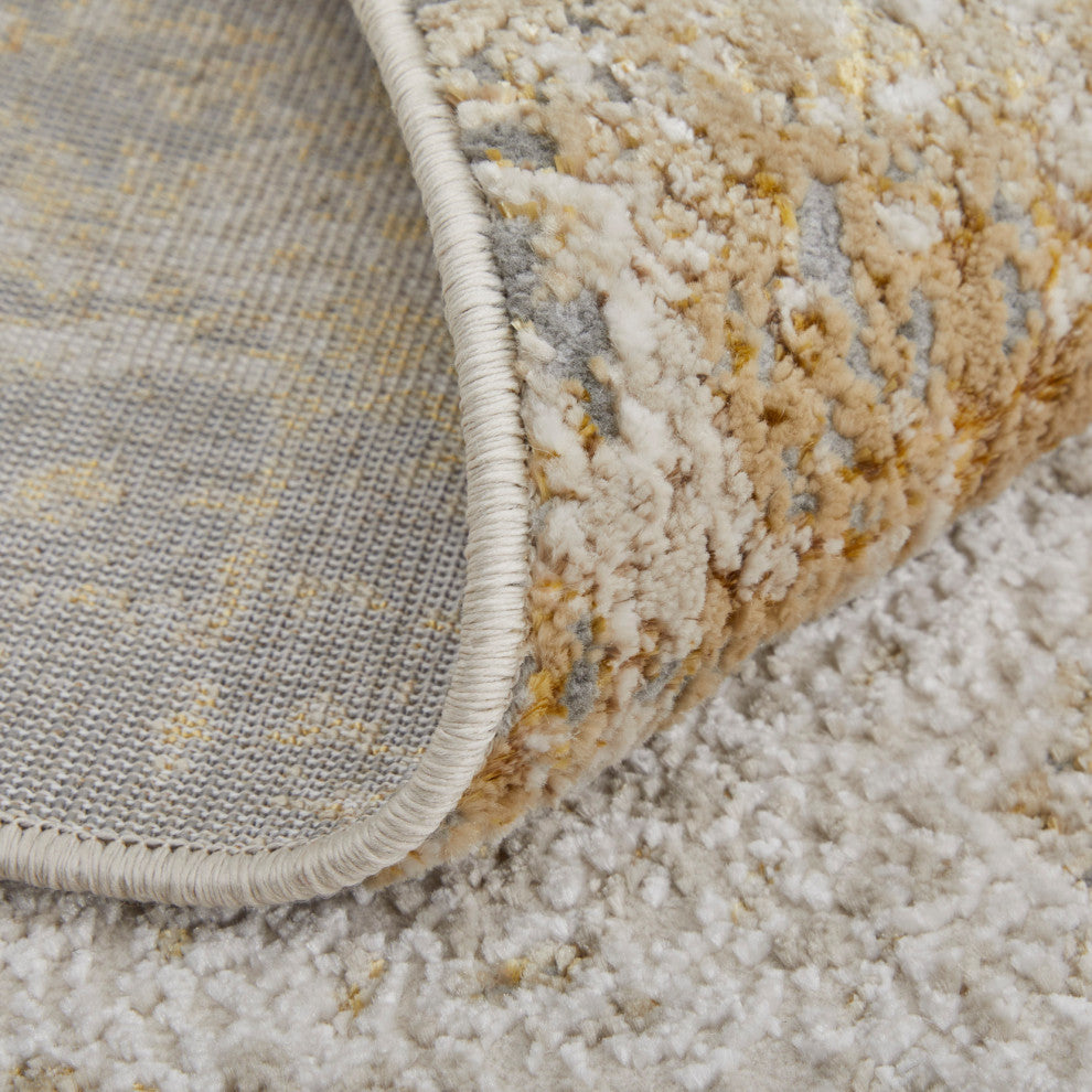Tripoli Modern Abstract, Ivory/Brown/Gray, 10'x13'2" Area Rug