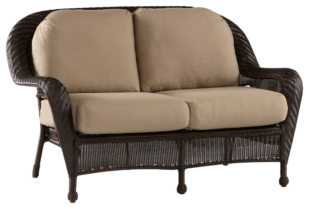 Key West Chocolate Loveseat in Husk Texture Birch