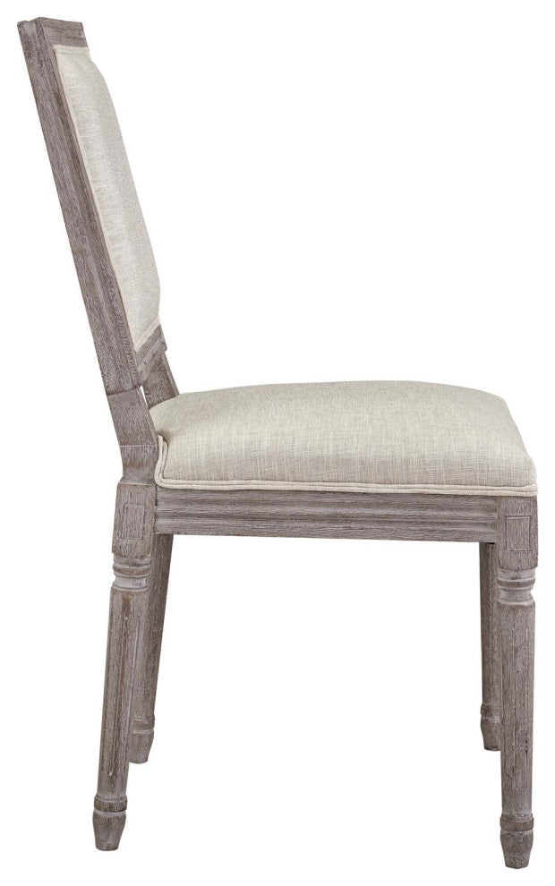 Court Dining Side Chair Upholstered Fabric Set of 4, Beige