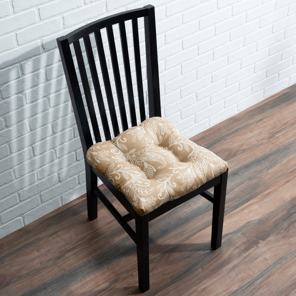 Lexington Leaf Non Skid Chair Pad, Tan, 18" X 18"