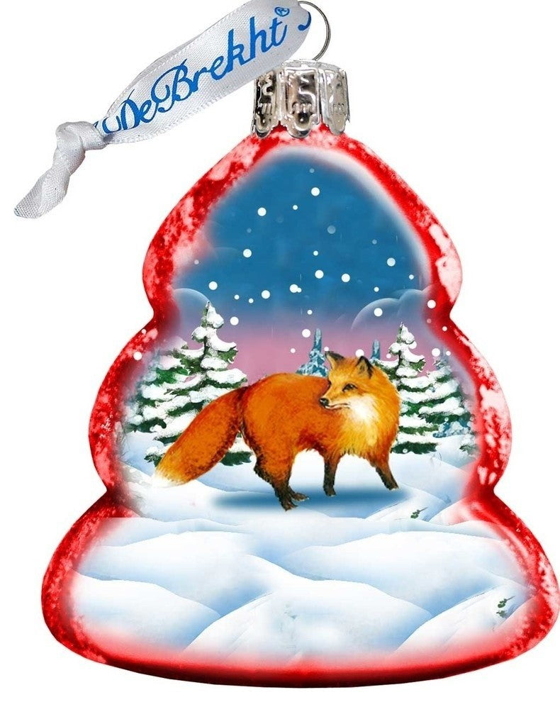 Keepsake Fox Scenic Glass Ornament