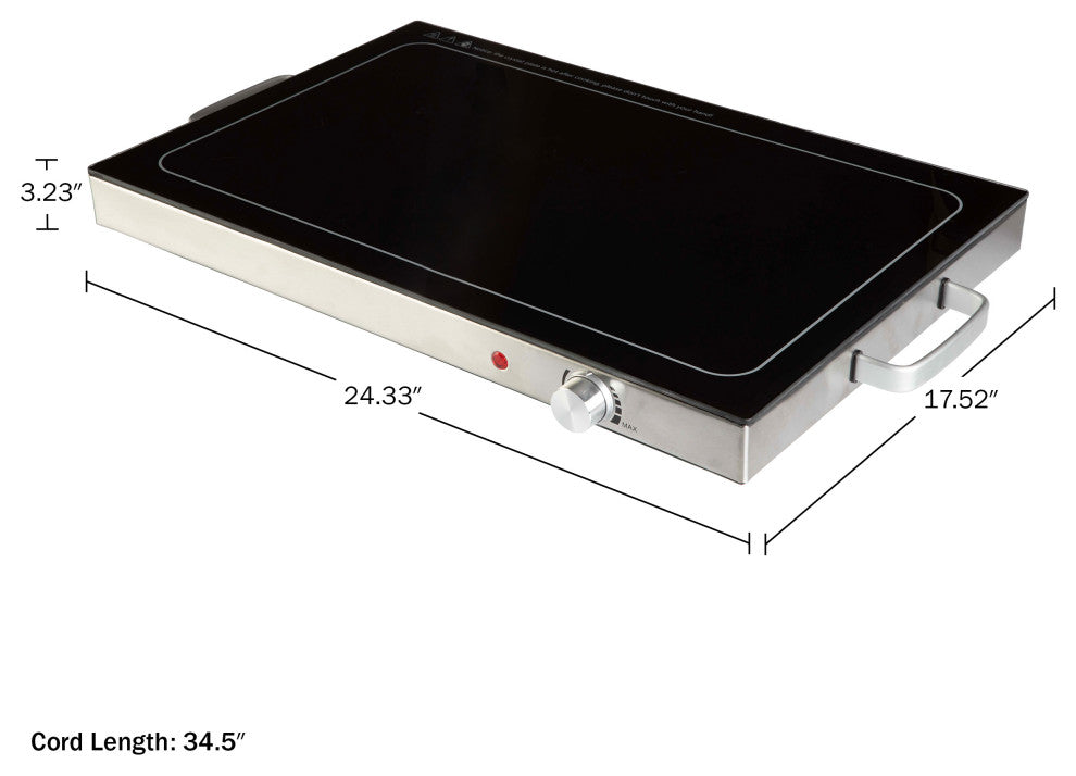 Electric Warming Tray Large Food Warmer With 3 Temperature Settings