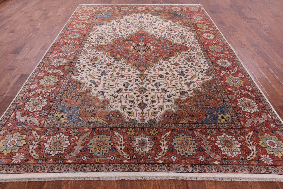 Handmade Persian Fine Serapi Wool Rug 8' 8" X 11' 9" - Q14703