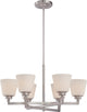 Mobili 6 Light Chandelier With Satin White Glass