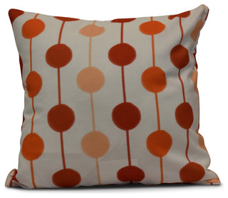 Brady Beads, Stripe Print Pillow, Orange, 18"x18"