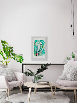 "Parrot Profile" Framed Painting Print, 12"x18"
