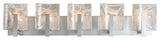 Arc 5-Light Bath Sconce, Sterling Finish, White Swirl Glass