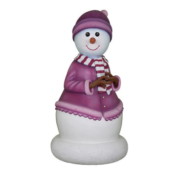 Mini Snowman Mother Dressed In Mauve
