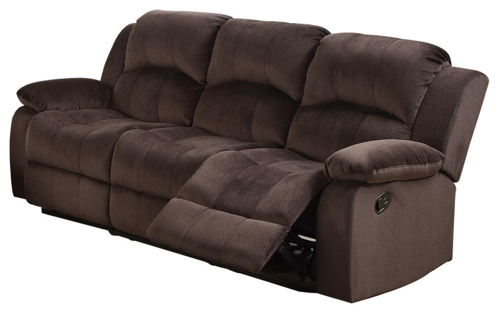 Padded Suede Motion Sofa in Chocolate