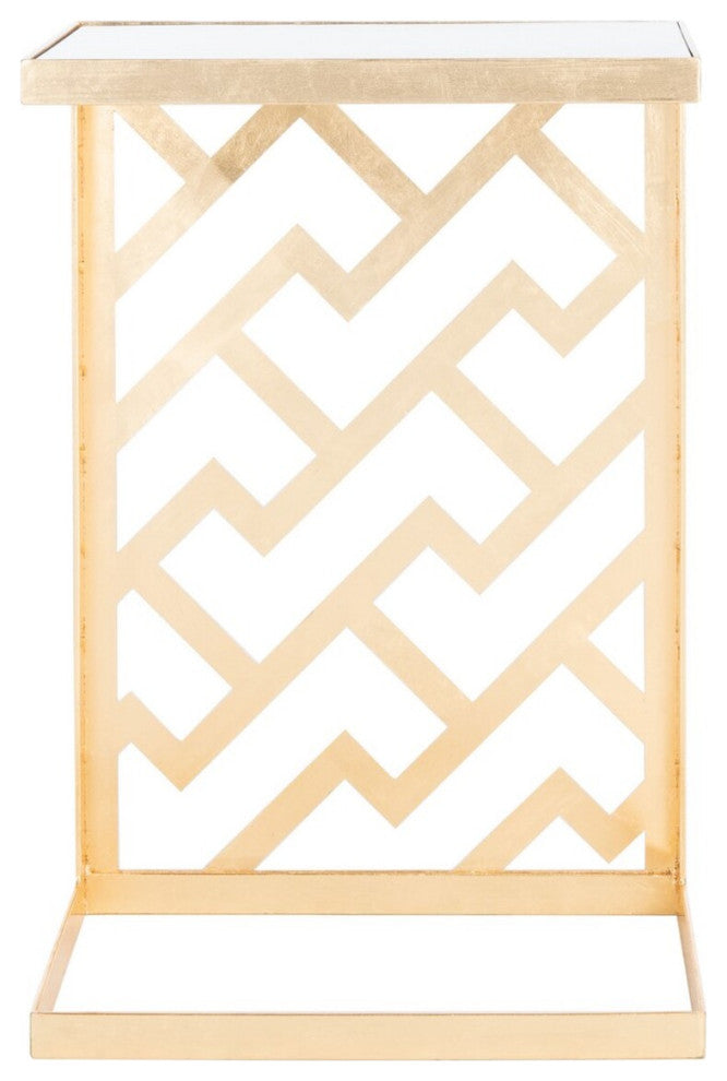 Safavieh Couture Ozzie Gold Leaf C-Table, Gold