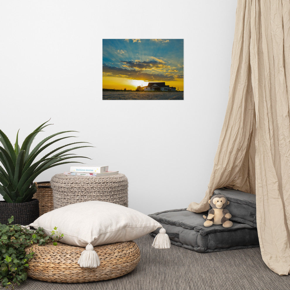 Sunset at Bowers Landscape Photo, Coastal Unframed Wall Art Print, 18" X 24"