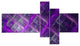 Purple Abstract Metal Grill, Abstract Art on Canvas, 60"x32", 5 panels
