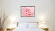 Pink Rose Flower Print on Canvas with Picture Frame, 22"x29"