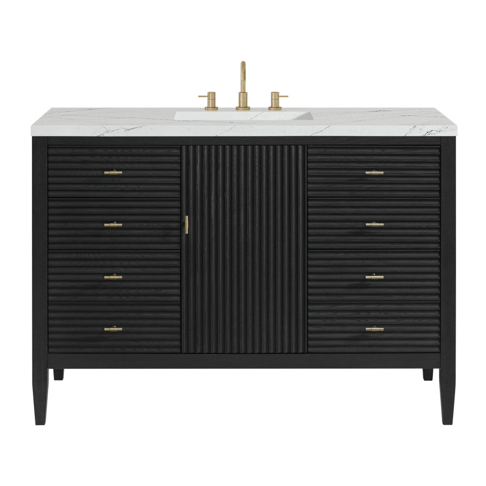 Myrrin 48" Vanity, Carbon Oak, 3 CM Ethereal Noctis Top