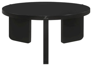 Cordova Round Solid Wood Coffee Table Black