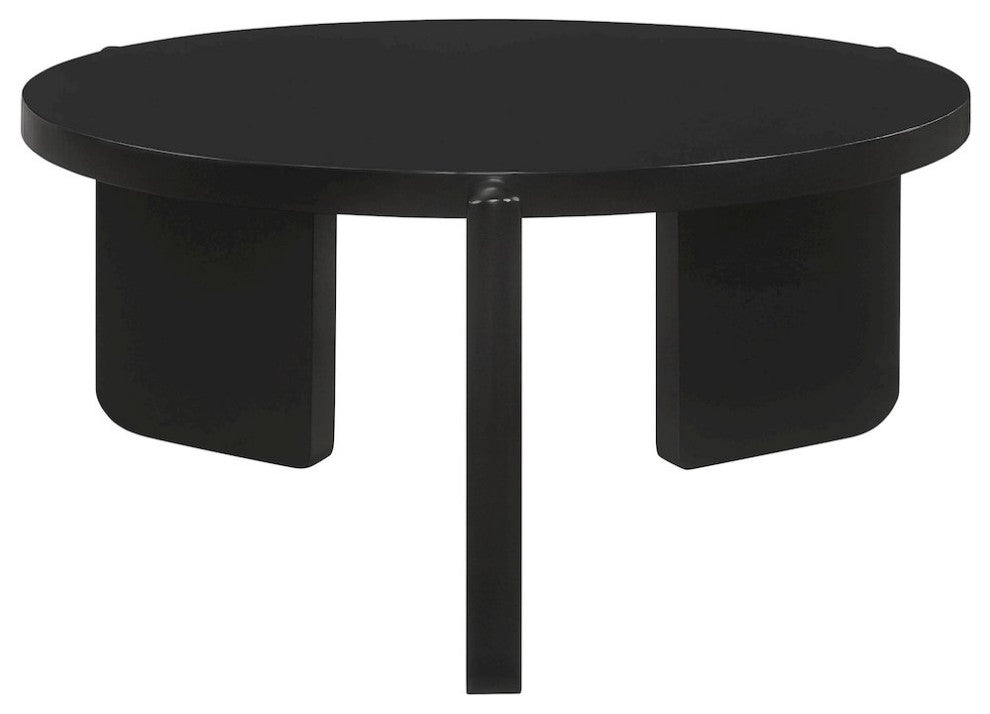 Cordova Round Solid Wood Coffee Table Black