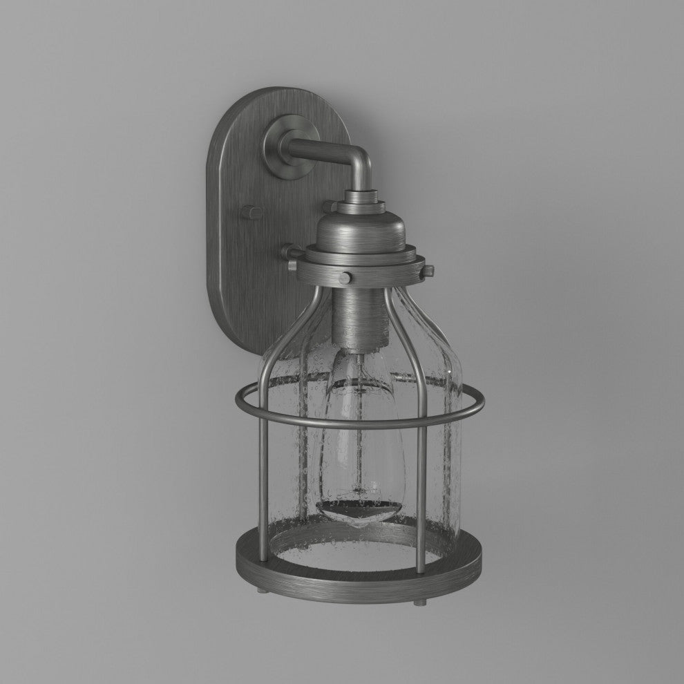 Brensten 1-Light Outdoor Wall Lantern, Weathered Iron