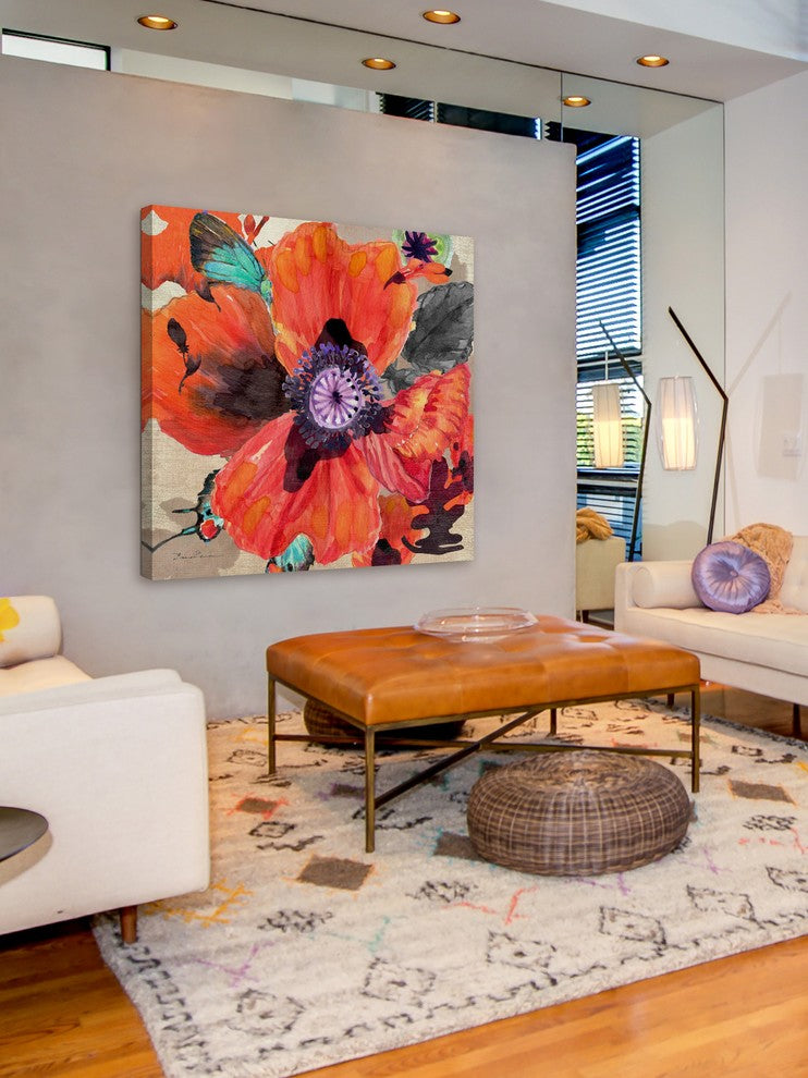 "Poppy" Painting Print on Wrapped Canvas