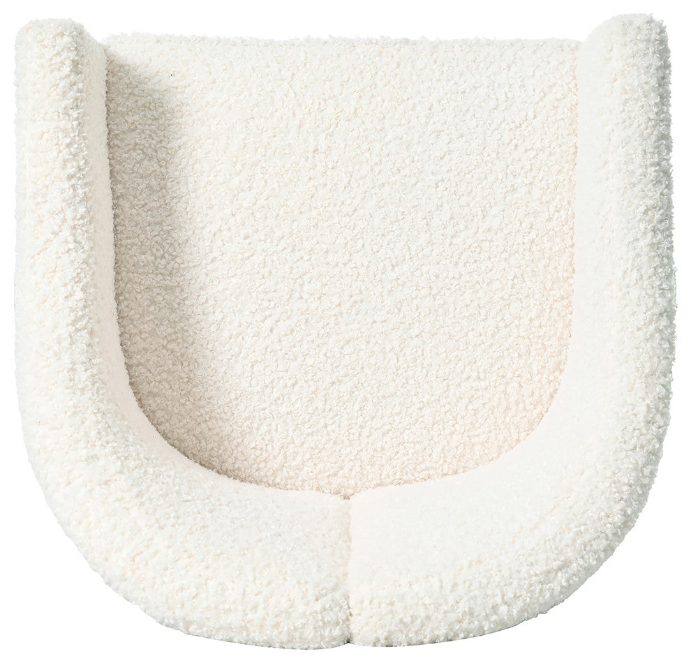 GDF Studio Camellia Contemporary Boucle Barrel Club Chair, White, Single
