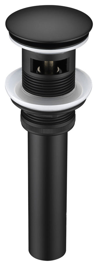 1-5/8" Push Pop-Up Drain Stopper With Overflow for Sink, Matte Black