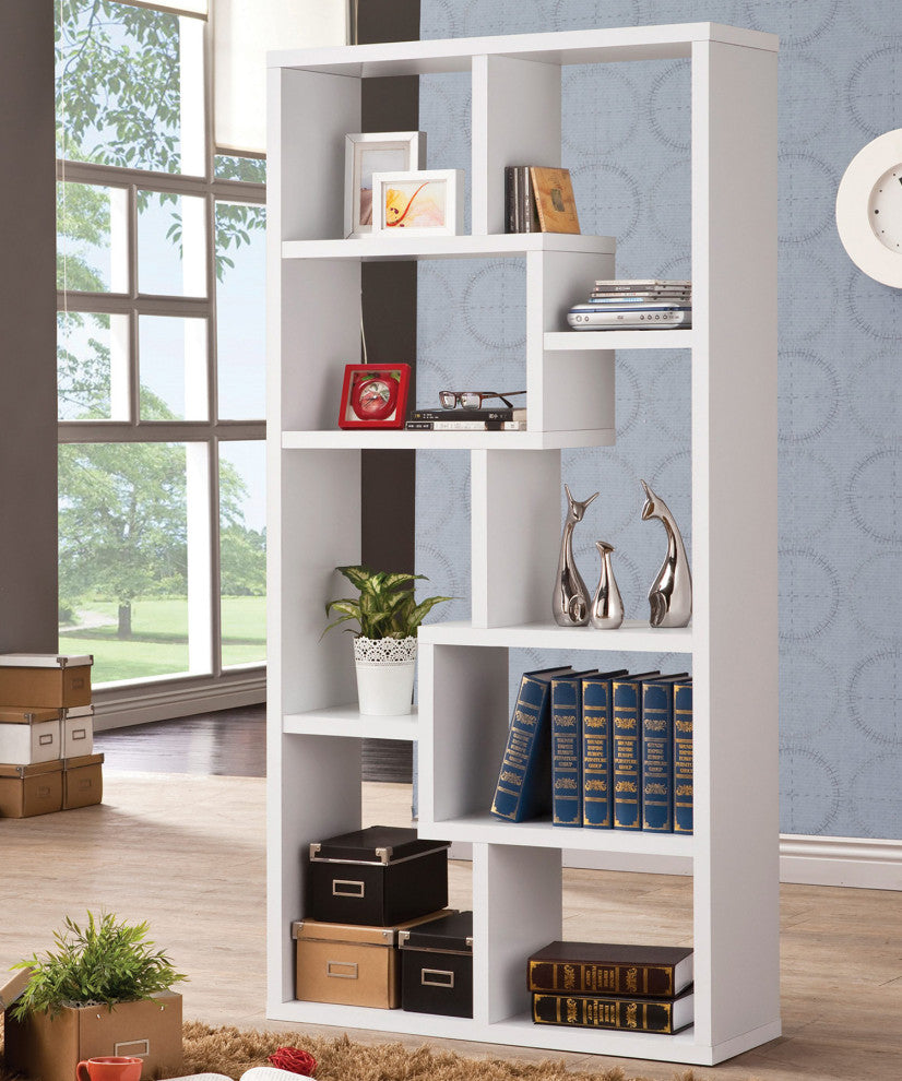 Multiple Cubed Rectangular Bookcase, White