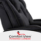 Seatcraft Vienna Leather Home Theater Seating Power Recline Sofa, Black