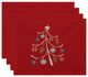 Pinecone Tree Decorative Holiday Geometric Print Placemat, Set of 4, Coral