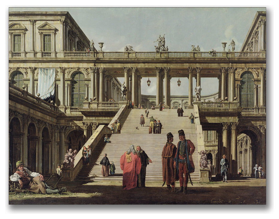 'Castle Courtyard, 1762' Canvas Art by Canaletto