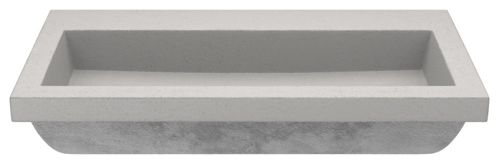 Trough 3619 Bathroom Sink, Ash, No Faucet Holes
