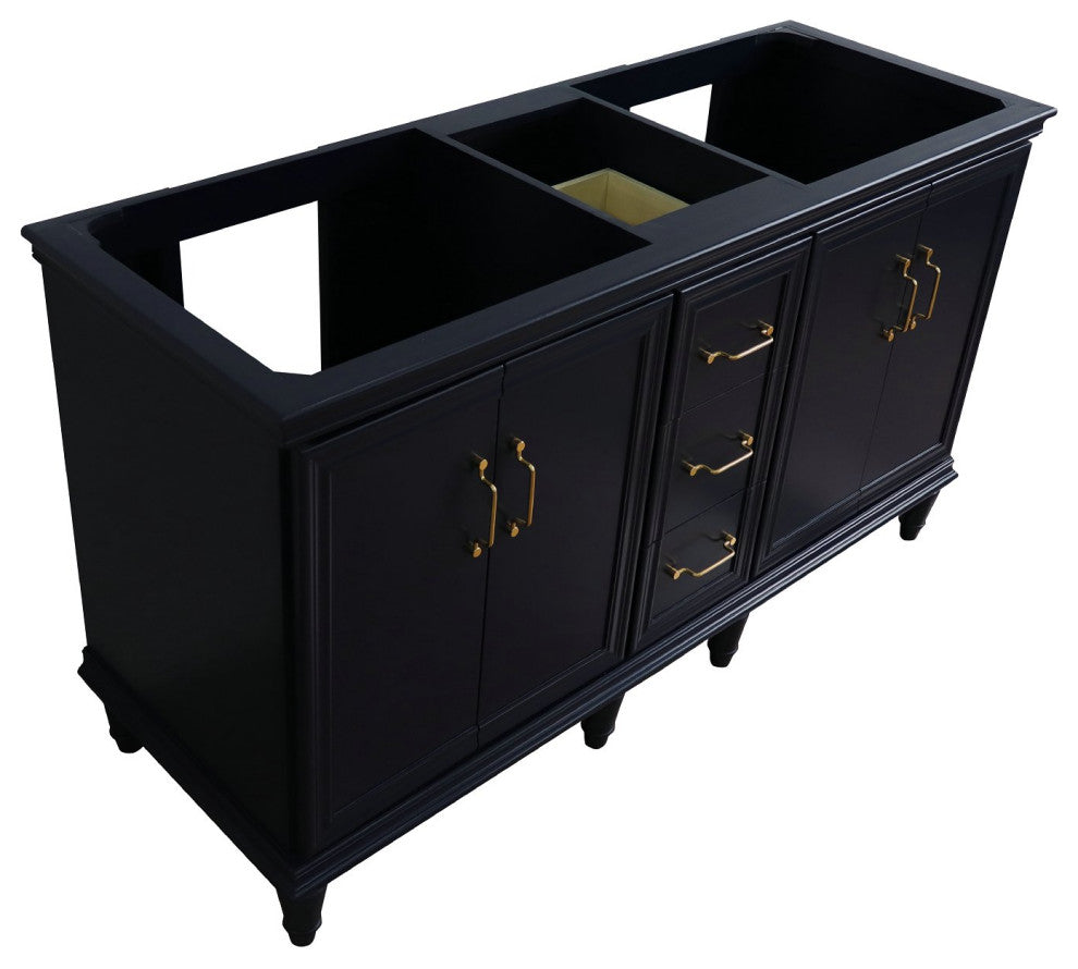 60" Double Vanity, Blue Finish, Cabinet Only