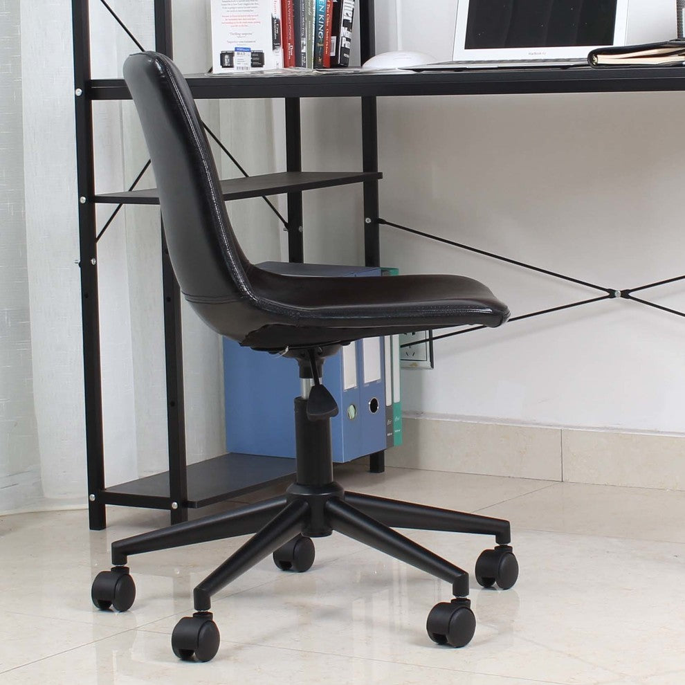 Yafa Mid-Back Faux Leather Task Chair, Black