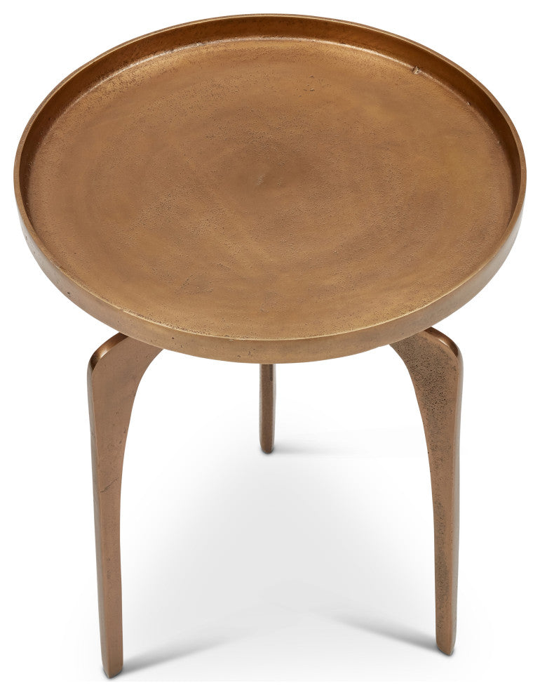 Elements Vinya End Table, Antique Brass