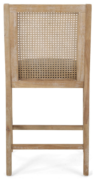 Deville Fabric Upholstered Wood and Cane 25.5 inch Counter Stools, Set of 2, Charcoal