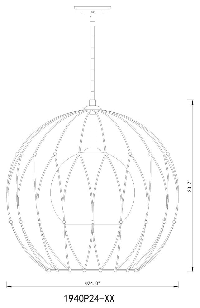 Zlite 1940P24-MB 1-Light Pendant, Clear