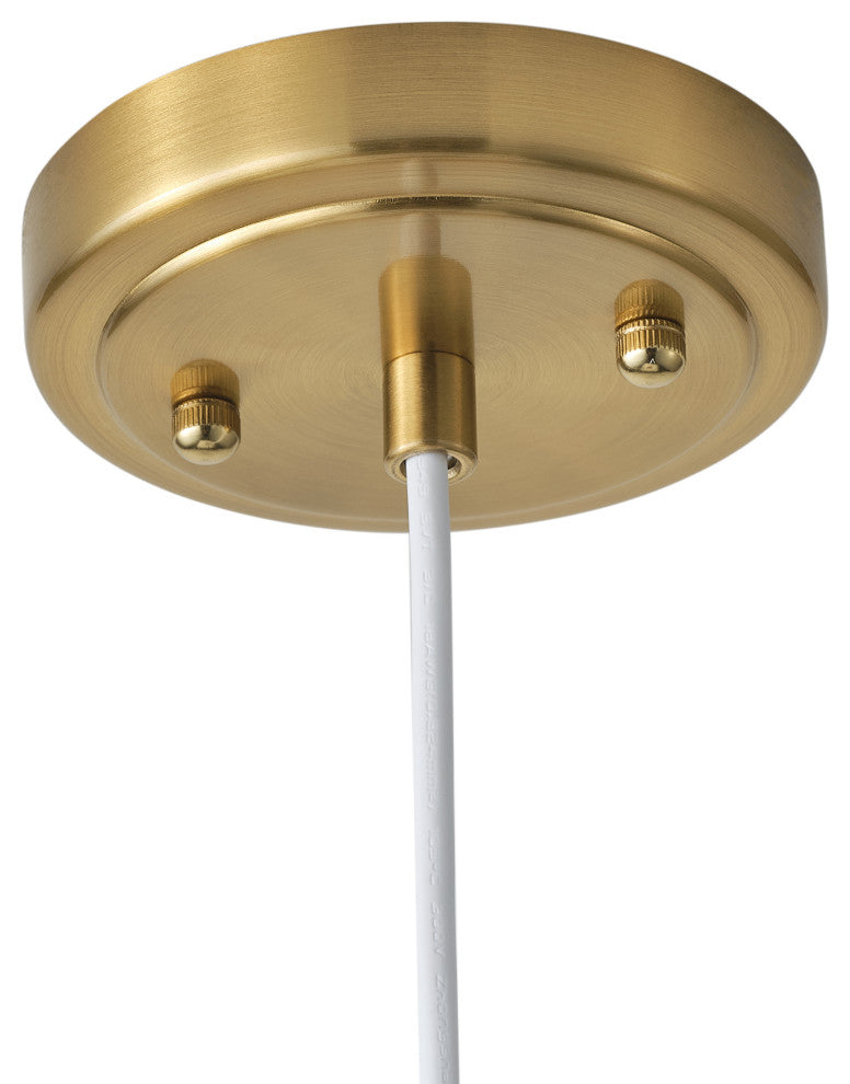 Modern Brass Pendant Lighting With Off-White Pleated Fabric Shade