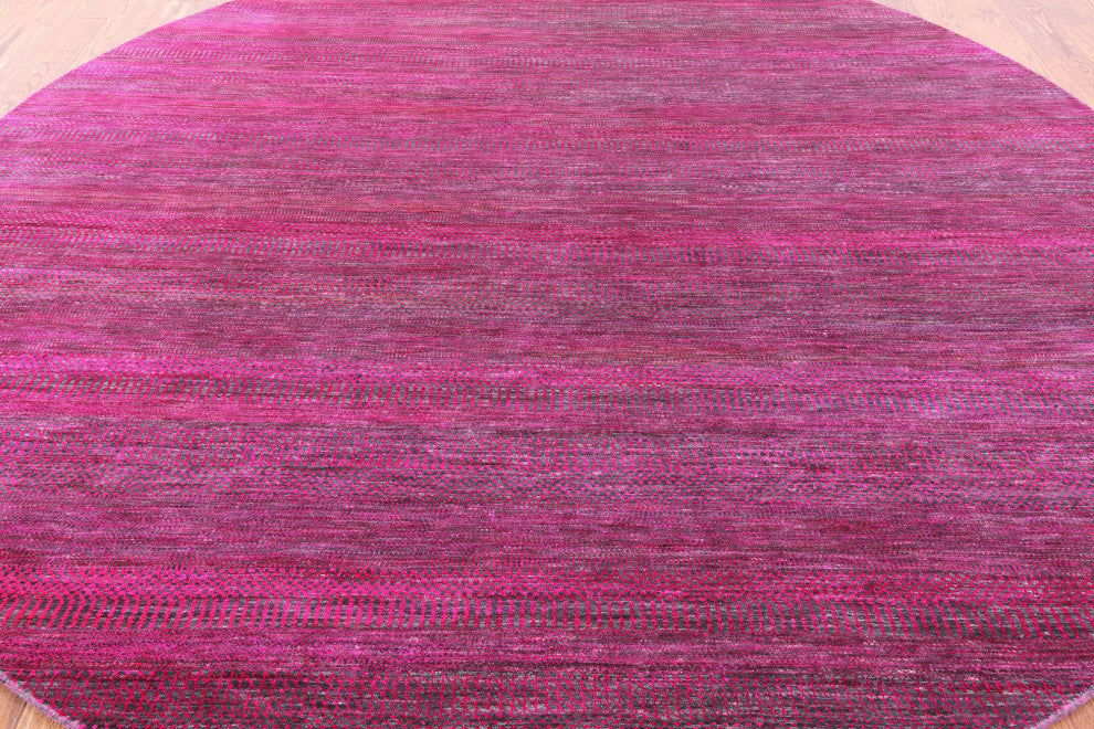 10' Round Wool and Silk Hand Knotted Super Savannah Gabbeh Rug Q8635
