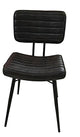 Misty Padded Leather Dining Side Chairs With Black Legs, Set of 2, Espresso