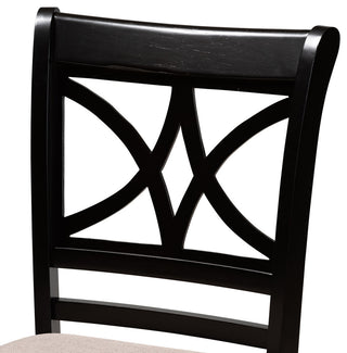 Chandler Sand Fabric and Espresso Brown Wood 2-Piece Counter High Pub Chair Set