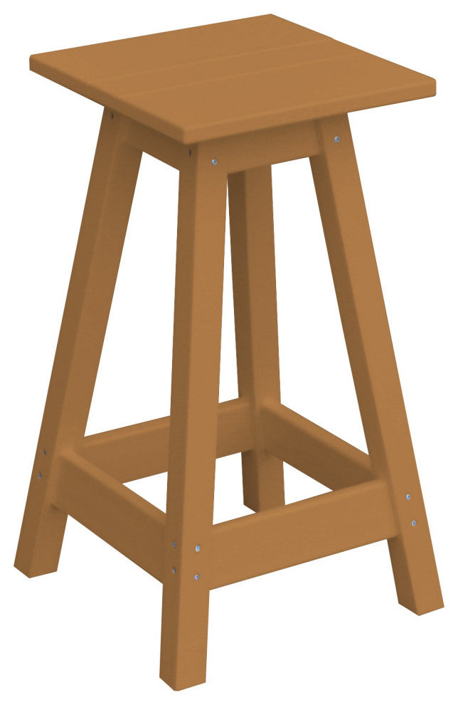 Poly Lumber Bar Stool, Cedar, Counter Height, Square