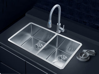 Undermount Stainless Steel Kitchen Sink, 33", Double Bowl