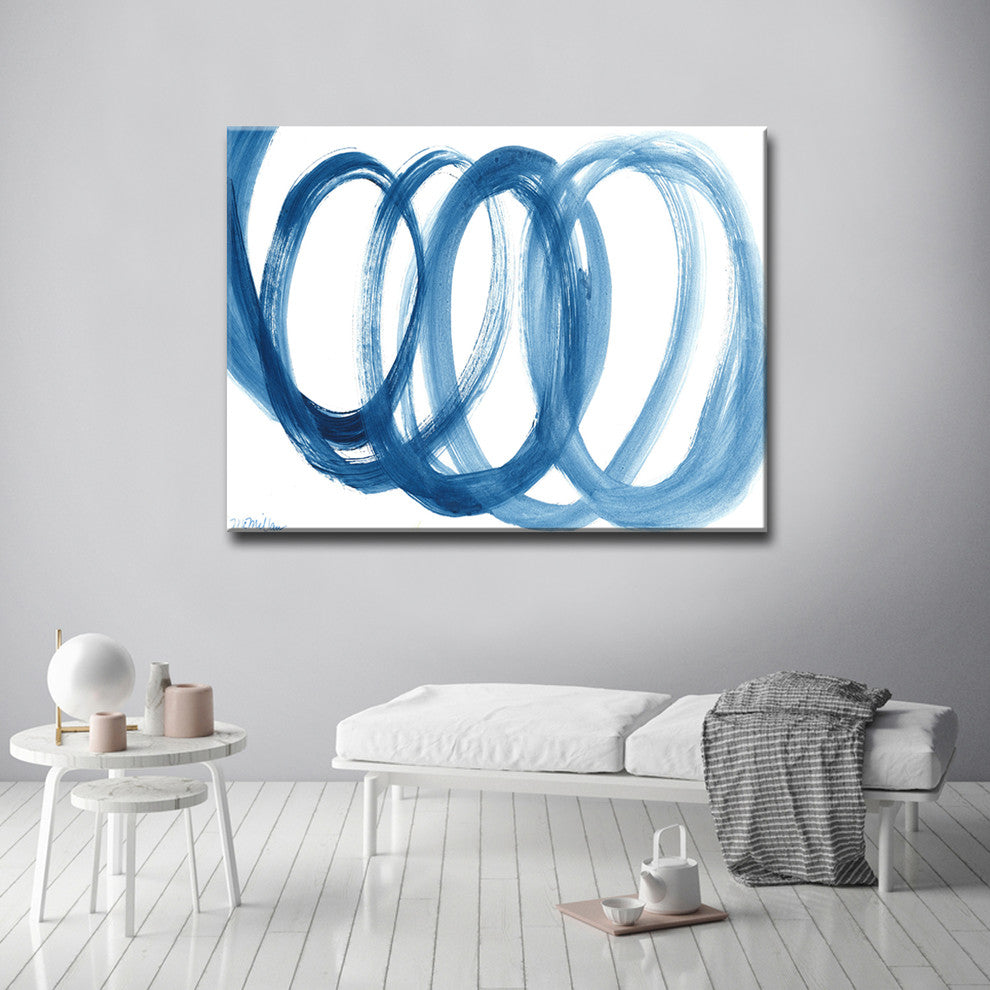 Loopy Blue' Ready2HangArt Canvas by Leslie Owens, 16"x12"