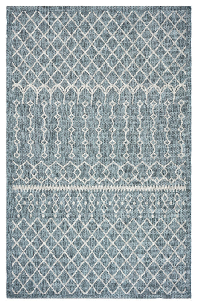 5" x 8" Blue Array Indoor Outdoor Area Rug