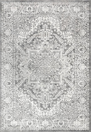Modern Persian Vintage Medallion Light Grey 5' x 8' Area Rug
