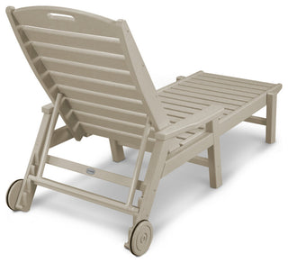 Polywood Nautical Chaise With Wheels, Sand