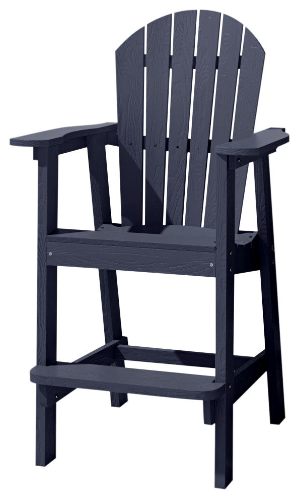 Rustic Adirondack Chairs Outdoor BarStools with Hight Back Design, Navy