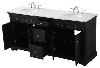 Home Living 21.5" Transitional Black-Light Bathroom Vanity, Black, 72